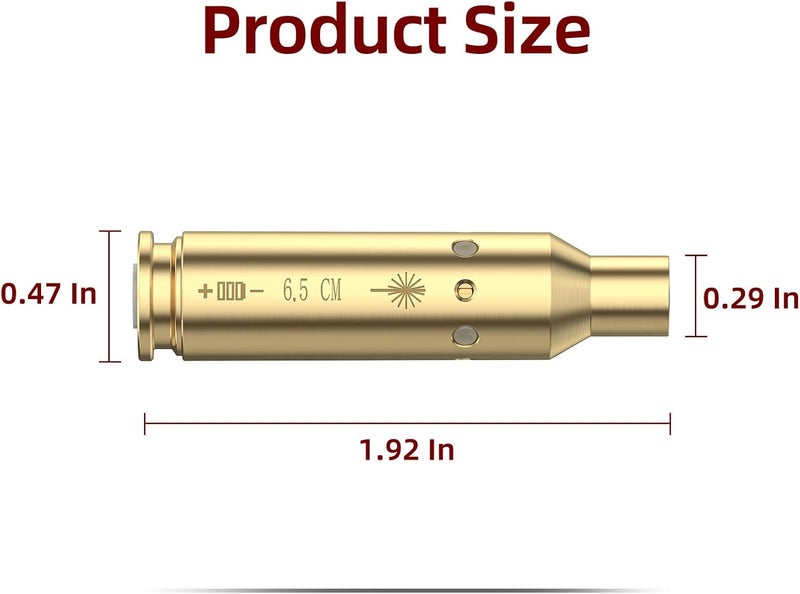 EZshoot Bore Sight Laser 9mm/ 223 5.56mm/ 30-06/25-06/270 /300BLK 7.62x35mm/ 6.5CM/ 12 Gauge Cal Red Laser Boresighter with Extra Batteries - Image 4